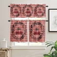 thumbnail image 2 of Christmas Leaves Kitchen Curtains and Valances Set, Red Truck Gift Rod Pocket Window Valance 18 Inch Window Curtain Panels for Living Room Bedroom Laundry, 27.5x36in, 3 Pieces, 2 of 7