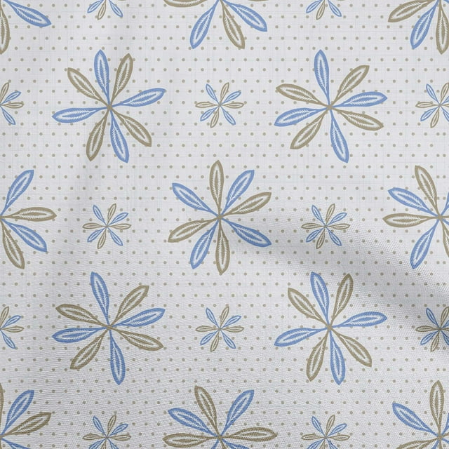 oneOone Viscose Chiffon Blue Fabric Asian Block Sewing Material Print Fabric By The Yard 42 Inch Wide