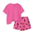 thumbnail image 6 of WPPGONE 2 Piece Little Girls Pajama Set Short Sleeve Mama Cherry Graphic Top and Printed Shorts Breathable Cotton Lounge Wear Summer Sleepwear Casual Outfits Apparel, 6 of 6