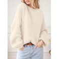 thumbnail image 2 of Suéter PRETTYGARDEN Oversized de Punto Grueso con Mangas Farol M Beige, 2 of 5
