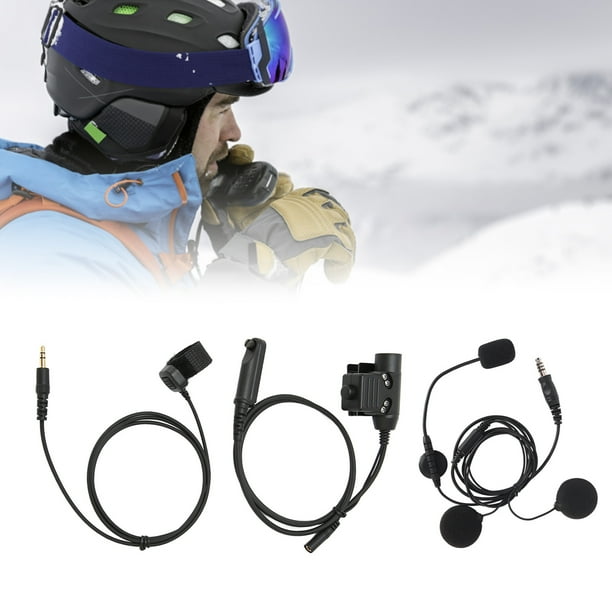 Motorcycle Headset Mic Kit with Adapter Walkie Talkie Helmet