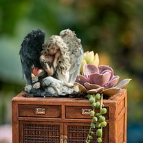 Bohemian Fairy Garden Accessories - Acrylic Planter Inserts & Vintage Fairy Statues, Whimsical Outdoor Decor for Flower Pots, DIY Yard & Lawn Decoration (2025 New Design)