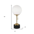 thumbnail image 6 of HomeRoots 524357 18 in. Marble Globe Table Lamp with White Globe Shade Black & Gold, 6 of 7