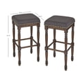 thumbnail image 2 of TMS Grafton 30” Turned Leg Stool (Set of 2), Rustic Brown and Charcoal Gray, 2 of 5