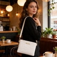thumbnail image 1 of Bolso bandolera de pana para mujer de terciopelo a rayas y correa ajustable Uso diario ligero, 1 of 7