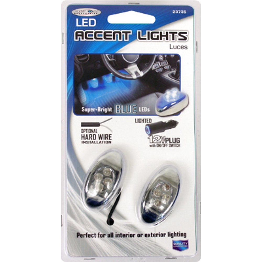 23735 Car LED Accent Light, Interior/Exterior, Blue, 2Pc. Quantity 1