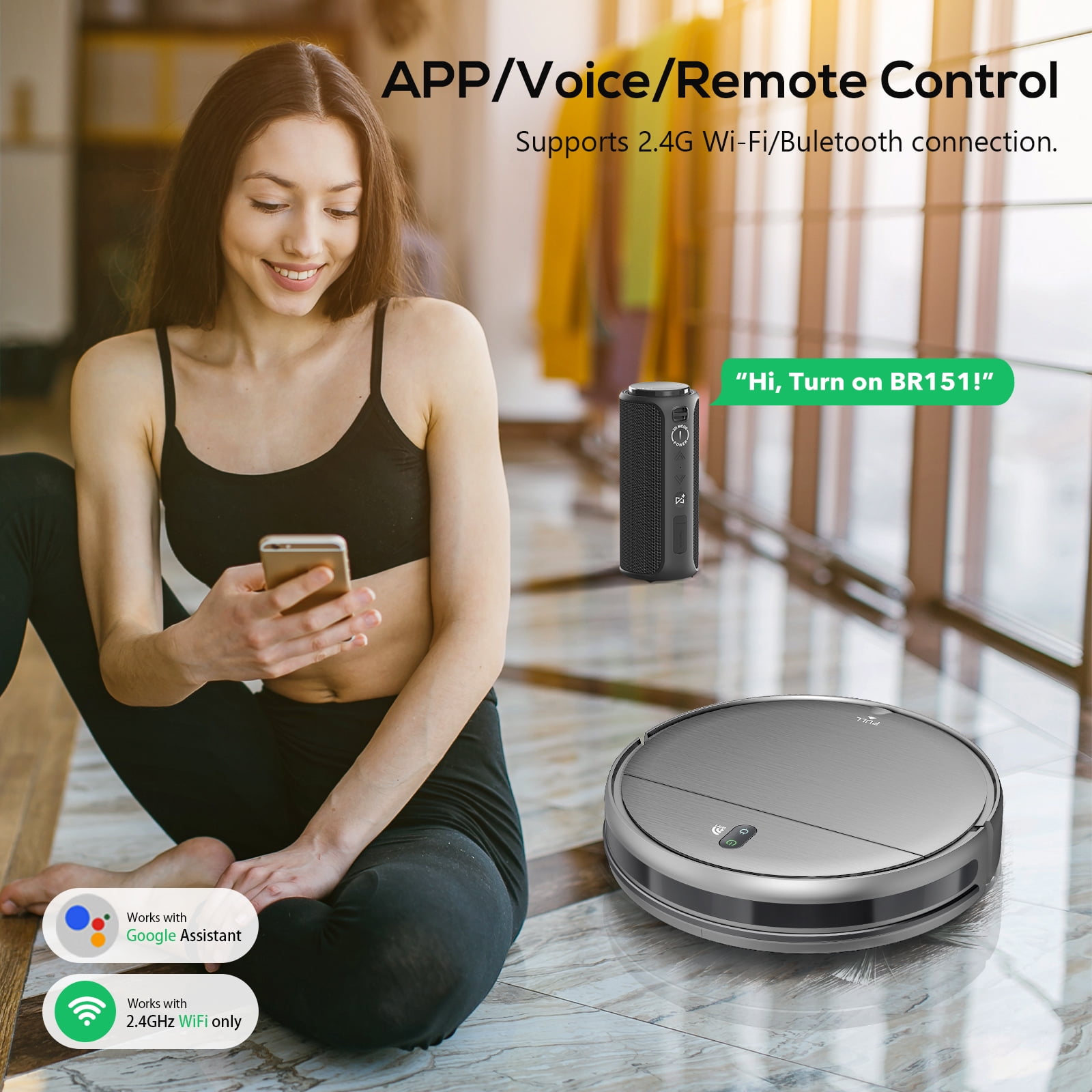 ONSON Robot Vacuum Cleaner, Robot Vacuum and Mop Combo with WIFI / Alexa for Pet Hair and Hard Floor