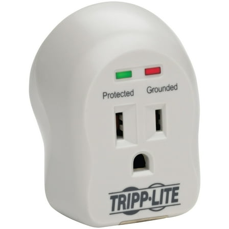 SpikeCube 600-Joules Personal Surge Protector Wall Tap, 1 Outlet, Light Gray, SPIKECUBEPT