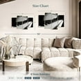 thumbnail image 4 of Elephant Stock Piano Keys Wall Art - Horizontal Multi Panel Canvas - Living Room Wall Decor - Music Multi Panel - Black And Gray Decor - 36" x 22", 4 of 8