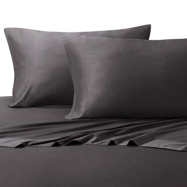 Calico Homes 600 Thread Count Solid Pattern 8 Inches Deep Pocket 100% Cotton 4 Piece Sheet Set Full XL Size Grey Color