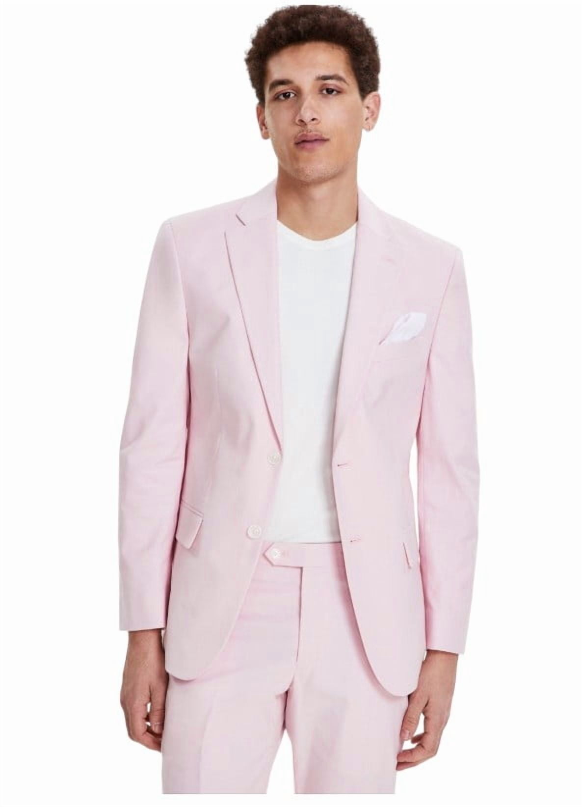 Blazer Tallia Uomo Slim Fit In Lino Rosa – Motivo Heathered, $295 B4HP