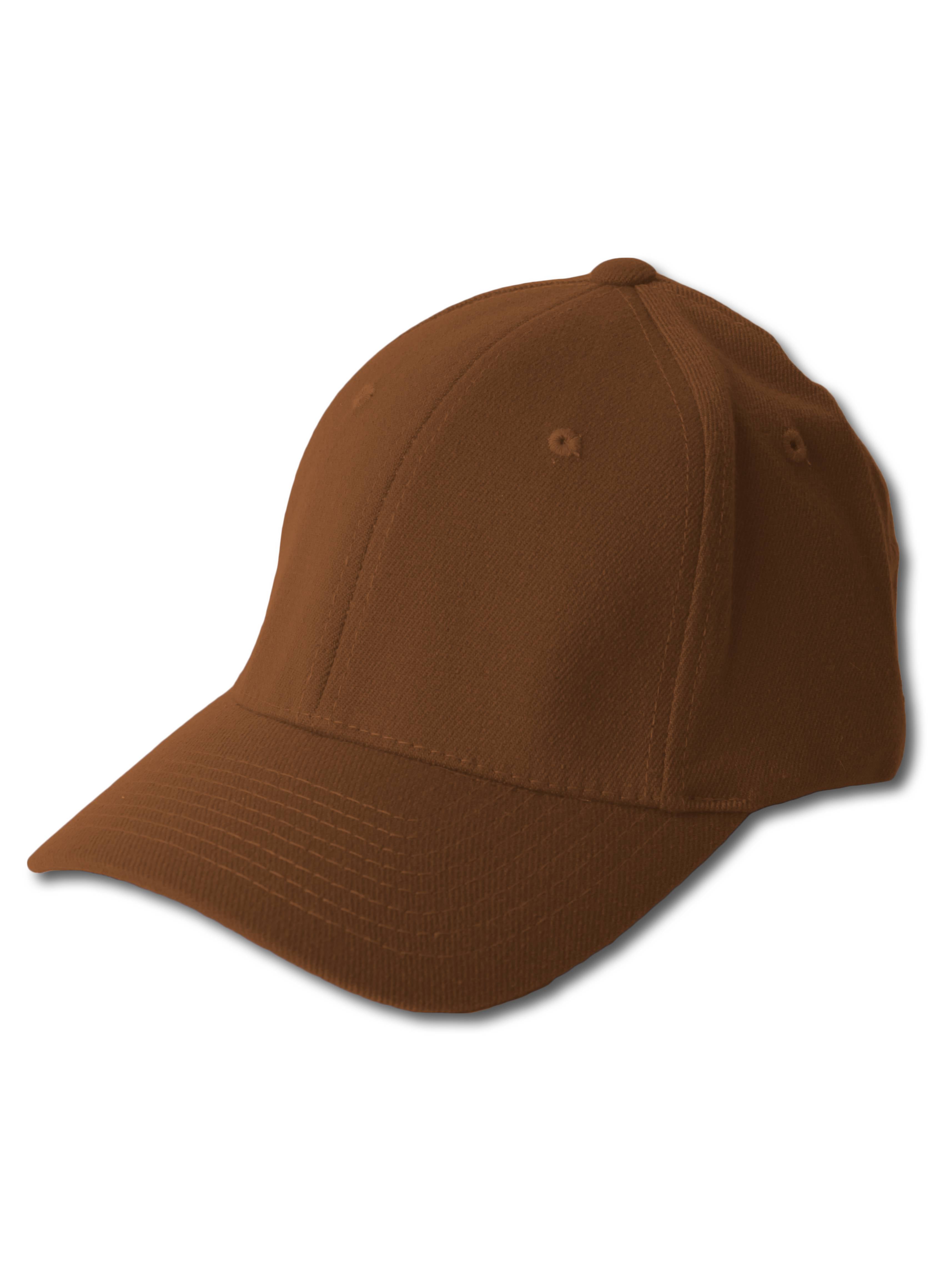 Large-XL Flex Fitted Baseball Cap Hat Brown