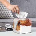 thumbnail image 6 of Rateoe Cartoon Guinea Pig Pattern Tissue Box Cover, Modern Square Decorative Leather Facial Paper Case Organizer Holder Dispenser 5X5X5'', 6 of 8