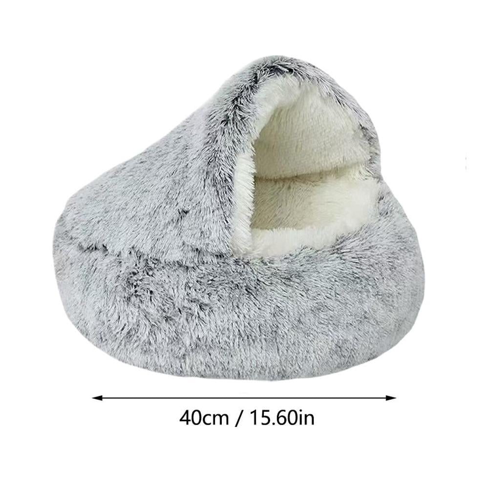 NOVELAR Warm Cat Bed, 15.6 Inch Portable Pet Nest, Stress-Relief Sleeping Spot for All Cat Sizes
