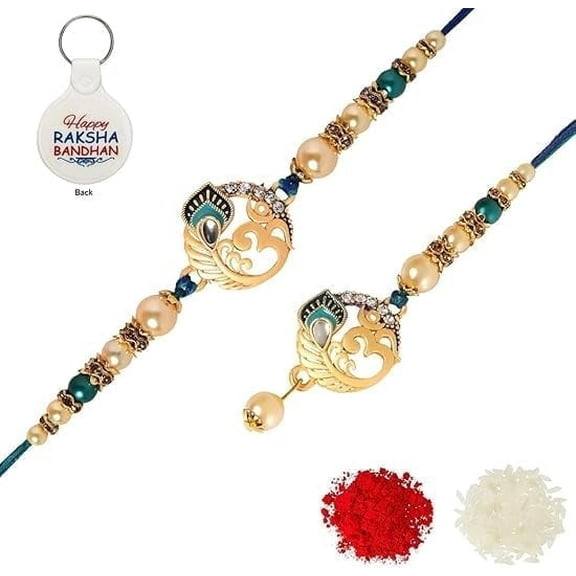 Brother Rakhi with Greeting Card | Rakhi Gifts for Brother, Sister, Bhaiya, Bhabhi for Indian Raksha Bandhan Festival (B3B3K)