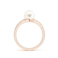 thumbnail image 2 of Angara Freshwater Cultured Pearl Ring with Bypass Shank in 14K Rose Gold for Women | June Birthstone Jewelry for Her, 2 of 8
