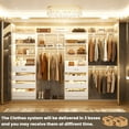 thumbnail image 7 of Homieasy Adjustable Closet Organizer System with 8 Wooden Drawers & 4 Hanging Rods & Adjustable Shelves, Heavy-Duty Wardrobe Tower sets for Bedroom/Laundry/Entryway White, 7 of 7