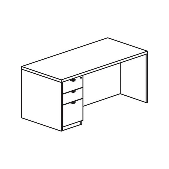 Lorell PD3672LSPGE Prominence 2.0 Gray Elm Laminate Desk Unit