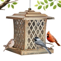 Samhe Metal Wild Bird Feeder for Outside Hanging, Heavy Duty 3LB Capacity Birdfeeder for Garden Yard Decoration