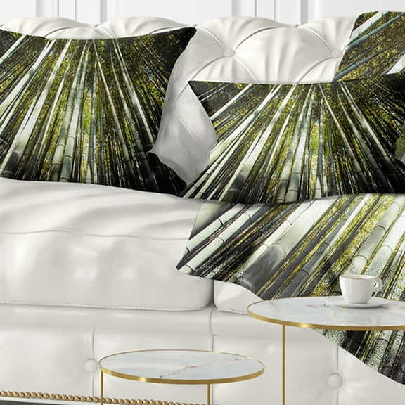 Designart 12" x 20" Green Polyester Throw Pillow