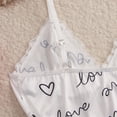 thumbnail image 7 of Women's Love Smile Script Print Pajama Set Lace Cami Top and Matching Shorts 2 Piece Spaghetti Strap Sleepwear Lounge Set, 7 of 7