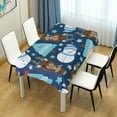 thumbnail image 7 of SKYSONIC Christmas Snowman Tablecloth Waterproof Washable Polyester Square Table Cover Durable Tablecloth for Kitchen Dining Table Party Decor (54 X 72 Inch), 7 of 7