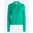 thumbnail image 5 of Free Assembly Women's and Women's Plus Polo Sweater with Long Sleeves, Lightweight, Sizes XS-4X, 5 of 5