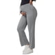 thumbnail image 4 of Pantalones de maternidad de mujer INSPIRE CHIC con cintura elástica, cordón, sobre el vientre, de pierna ancha, con bolsillos, color gris claro S, 4 of 6