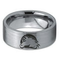 thumbnail image 2 of Tungsten Horse Horses Equestrian Equine Equidae Band Ring 8mm Men Women Comfort Fit Gray Flat Cut Brushed Polished, 2 of 4