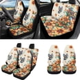 thumbnail image 2 of Uorisanigo Butterfly Boho Flower 18 Pcs Auto Accessories, Full Set Car Seat Cover+Steering Wheel Covers+Seat Belt Pads+Center Console Cover+Headrest Covers+Shift Knob & Handbrake Covers+Coasters, 2 of 7