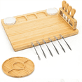 thumbnail image 2 of Tabla Para Quesos De Madera De Bambú 4 Cuchillos 6 Tenedores Xtellar cafe, 2 of 3