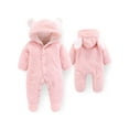 thumbnail image 3 of Newborn Unisex Baby Fleece Snowsuit Playsuit Infant Winter Christmas Onesies Warm Footie Hoodie Jumpsuit Romper, 3 of 3