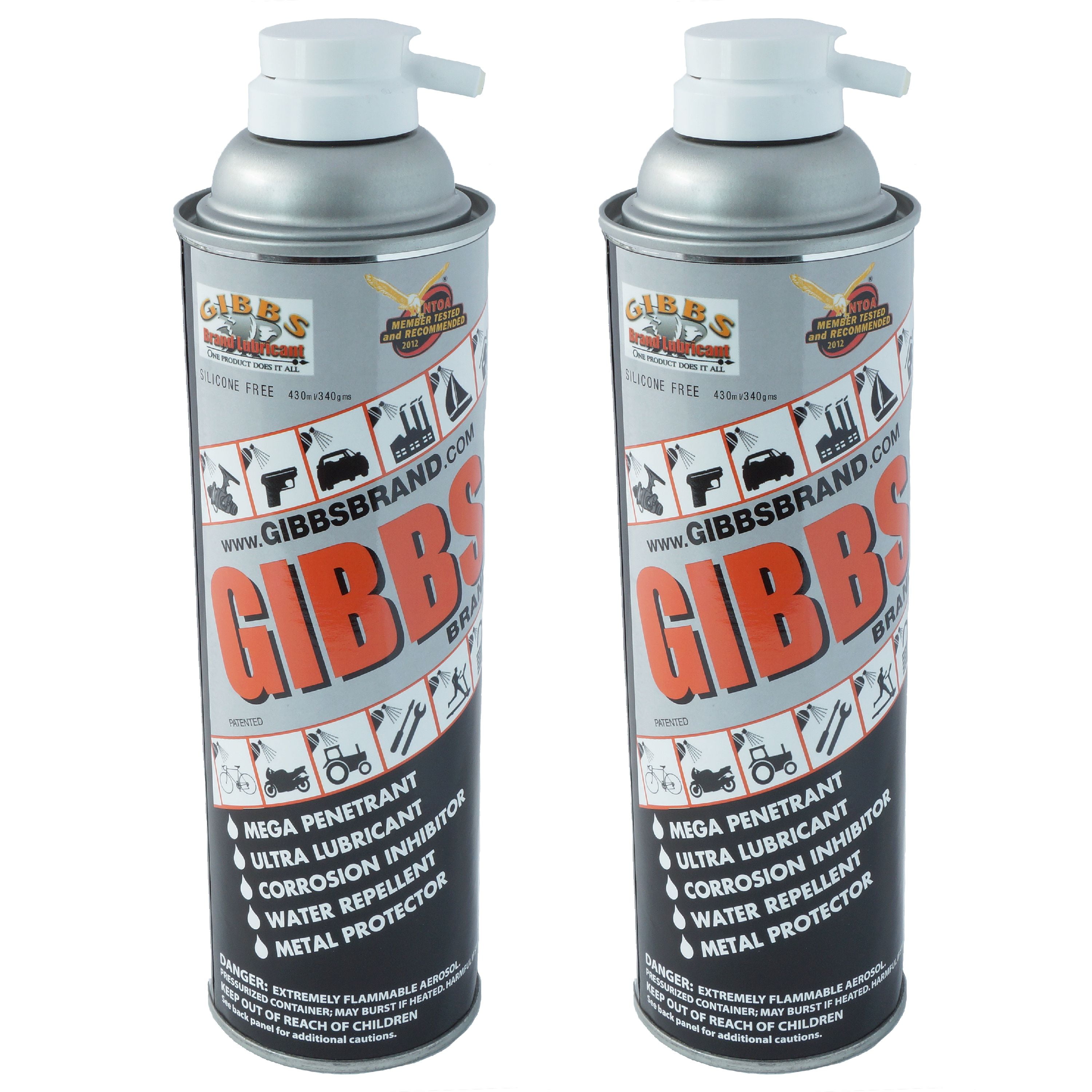 Gibbs Brand Lubricant, Water Repellent, 12 oz Spray Can, Set