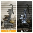 thumbnail image 3 of Large Outdoor Fountain with Vintage Pump, 32" H Weather Resistant Waterfall for Patio Yard Garden Decor, Grey, 3 of 6