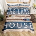 thumbnail image 5 of 2024 Paddle Duvet Cover Set Rustic Farmhouse Bedding Set Polyester Lake House Wooden Stripe Comforter Cover l Lake Quilt Cover, 5 of 7