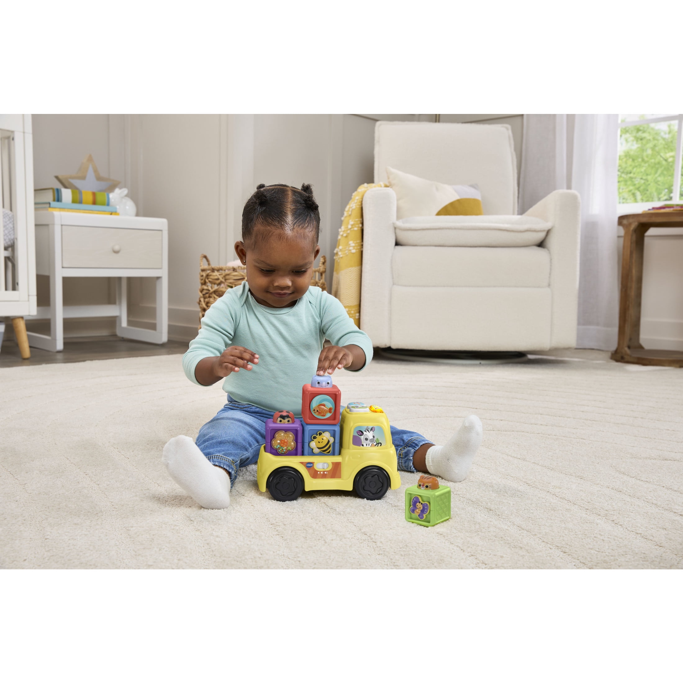 VTech Baby Beep & Go Blocks Truck Set, Ages 6+ Months, Includes 4 Colorful Animal Blocks