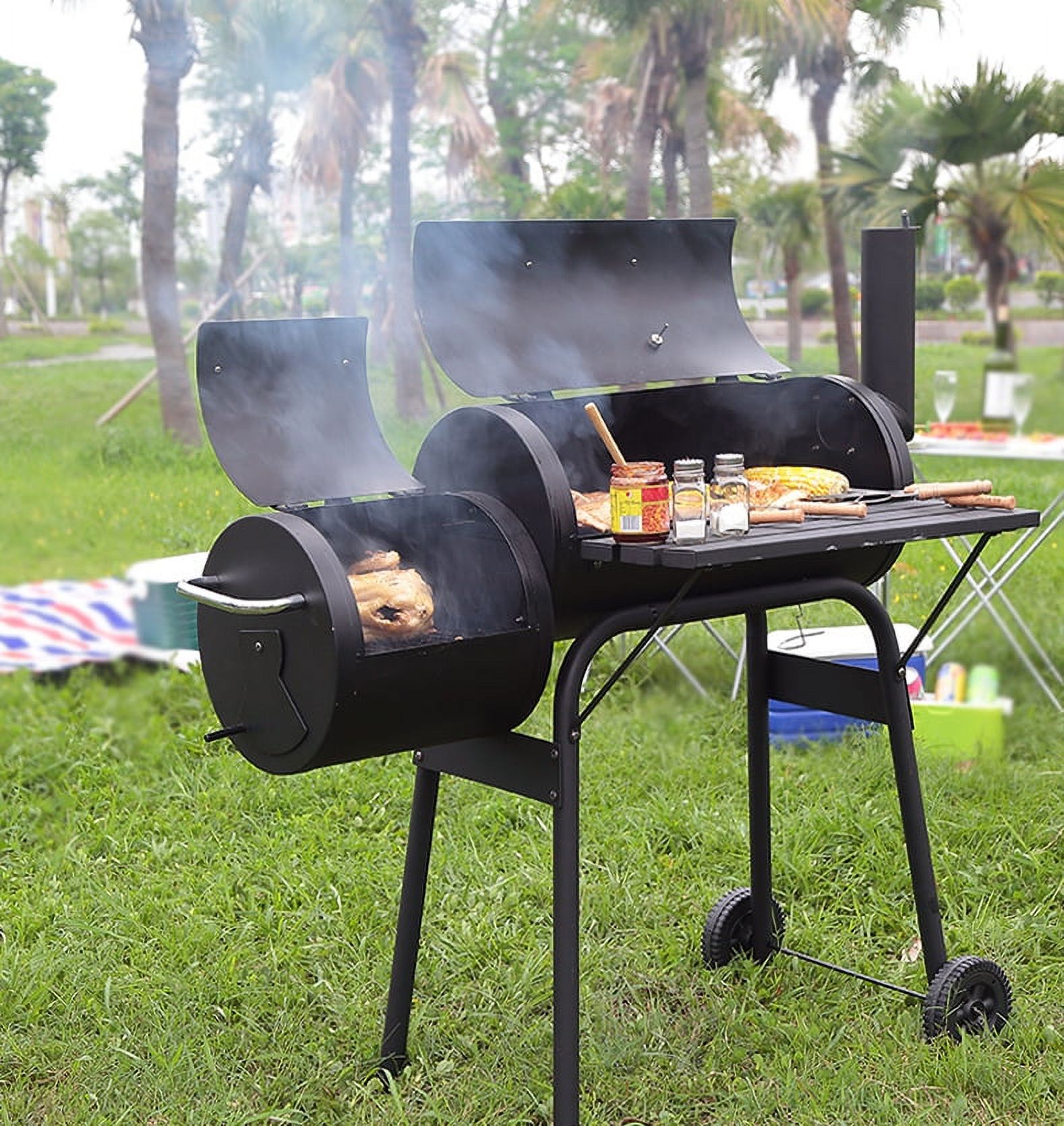 INTBUYING Outdoor BBQ Grill Camping Garden Charcoal Barbecue Stove Grills - image 5 of 8