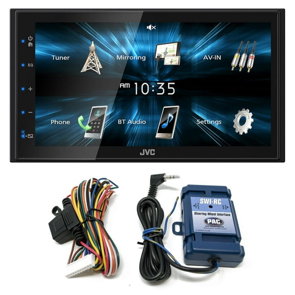 JVC KW-M150BT Digital Media Receiver featuring 6.8" WVGA Capacitive Monitor with PAC SWI-RC Steering Wheel Interface