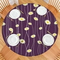 thumbnail image 2 of Daisy Pattern Round Tablecloth with Elastic Edge, Waterproof-Like Polyester, Fits 44-52 Inch Round Table, 2 of 7