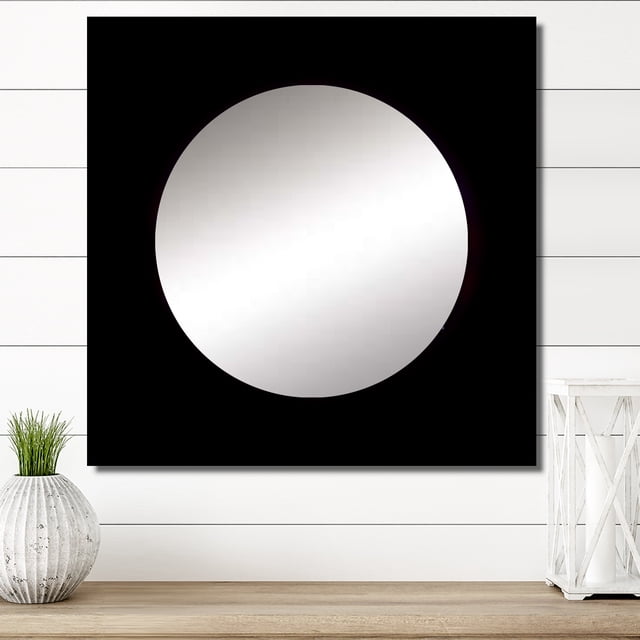Designart "Radiance Of Existence Divine Geometric Patterns" Modern Geometric Gold Large Square Mirror - Square Bedroom Mirror Printed Wall Decor - Modern Square Printed Wall Mirror Art