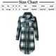 thumbnail image 3 of Chaqueta larga de mezcla de lana a cuadros para mujer, chaqueta tipo chaquetón, camisas casuales de manga larga con botones, 3 of 6