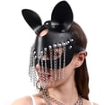 thumbnail image 1 of Máscara de mujer con forma de gato HUOGUO, mascarada de piel negra para mujer, 1 of 5