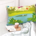 thumbnail image 4 of Naloa Two Frogs Are Sitting On Water Lilies Pillow Covers, Throw Pillow Case Cushion Covers,Cushion for Bedroom,Couch,Home-16"x24", 4 of 6
