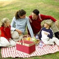 thumbnail image 4 of Picnic Basket Practical Easy To Use With Lid Storage Woven Fruit Container For Outdoor Bread Snack Red, 4 of 9