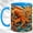Blue, variant on Octopus Coffee Mug, Sunny Sea Life Mug, Ceramic 11 oz