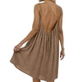 thumbnail image 3 of Tauxra Casual Summer Dress for Women, Sleeveless V-Neck Backless Midi Sundress, Solid Loose Fit Polyester, 3 of 6