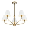 thumbnail image 4 of XAV-B9315-VG-WH Crystorama Lighting Xavier - 5 Light Chandelier-12.5 Inch Tall and 28 Inch Wide-Vibrant Gold/White Finish, 4 of 7