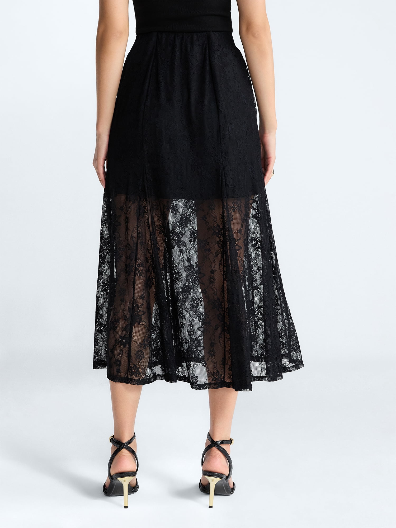 Devil Wears Prada Scoop Collection Women's Lace Maxi Skirt, Sizes XS-XXL