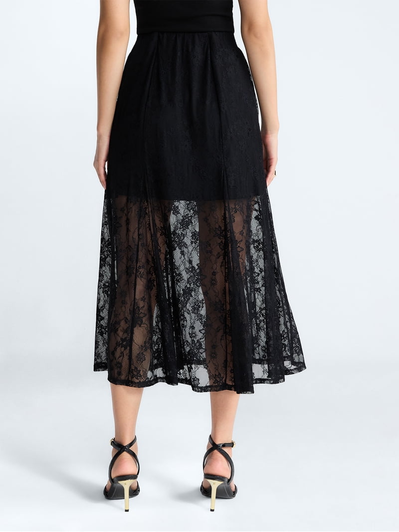 Devil Wears Prada Scoop Collection Women's Lace Maxi Skirt, Sizes