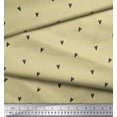 thumbnail image 2 of Soimoi Beige Japan Crepe Satin Fabric Black Heart Print Fabric by the Yard 42 Inch Wide, 2 of 3